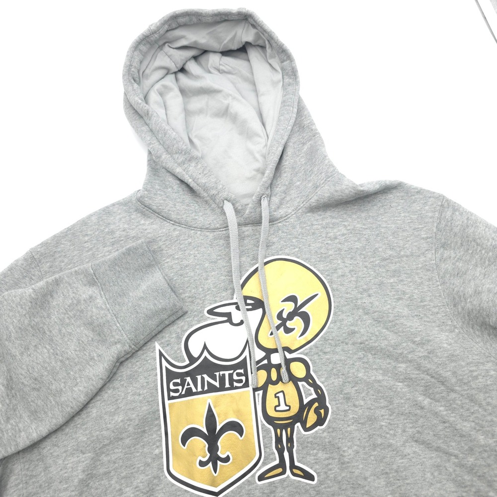 Nike New Orleans Saints Hoodie Mens M Gray Sir Saint Banner Pullover Fleece Logo